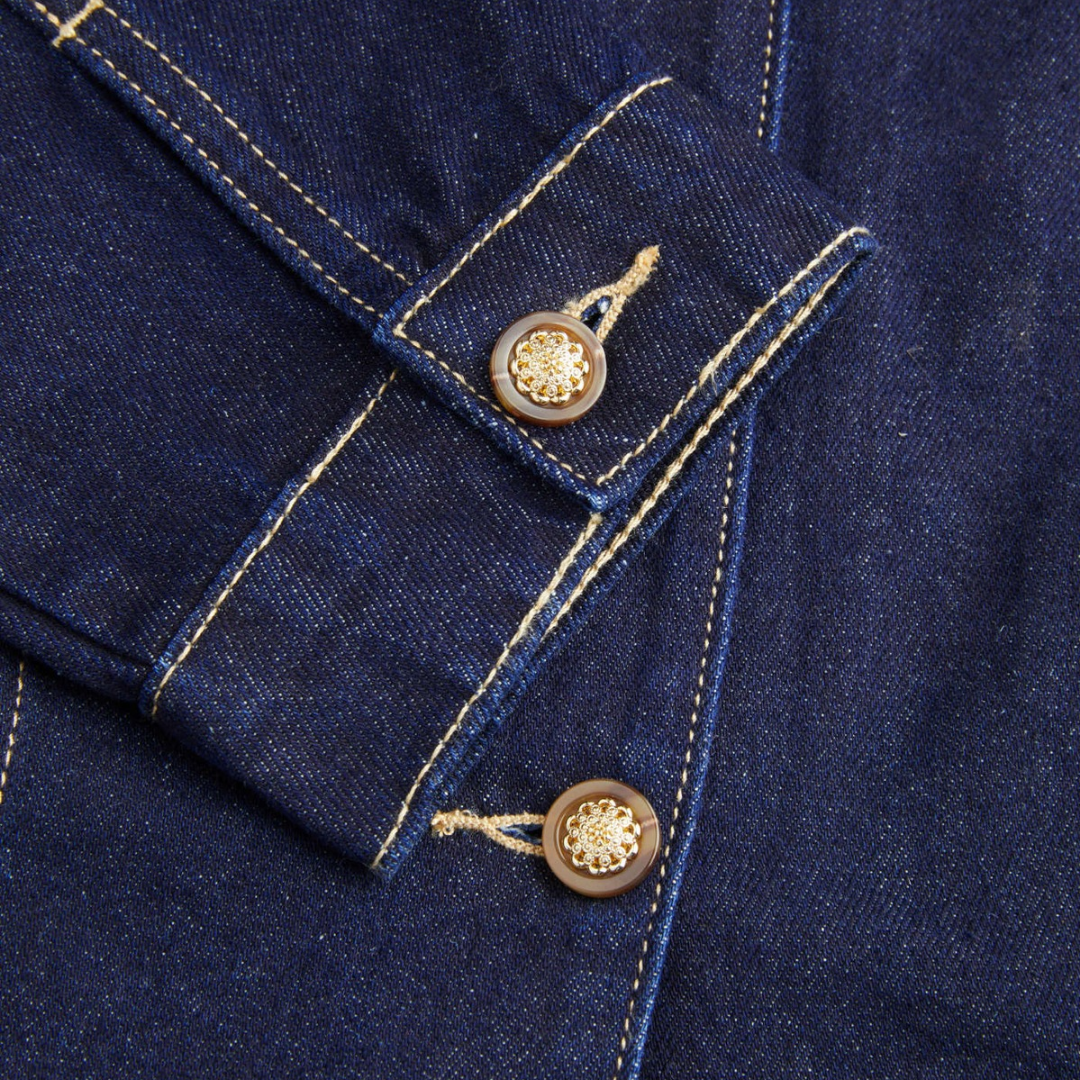 EcoStyle Dunkelblaue Jeansjacke mit Knopfdetail"