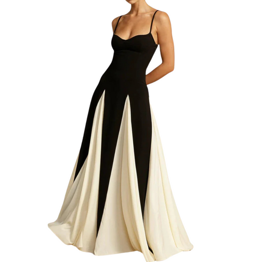 Weiss-Schwarz gestreiftes Kleid