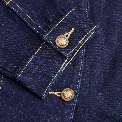 EcoStyle Dunkelblaue Jeansjacke mit Knopfdetail"