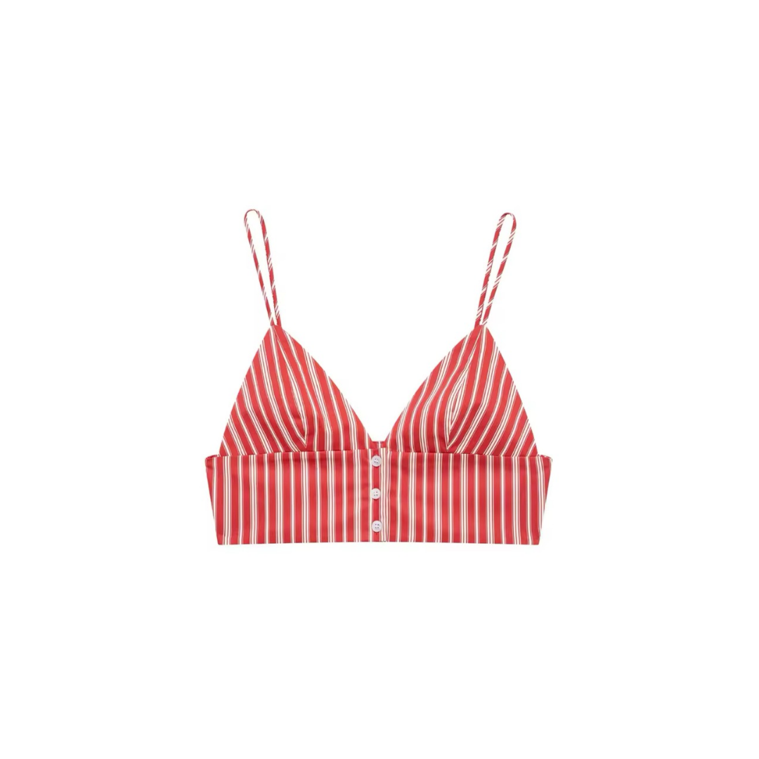 SunStripe – Zweiteiliges Damen Outfit mit Crop Top & Plissee-Rock