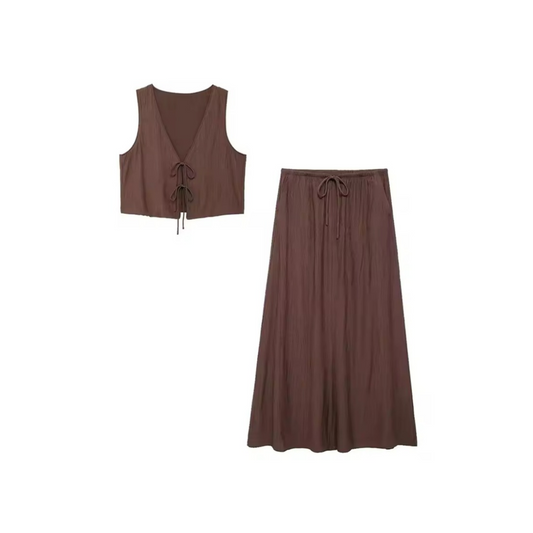 Coastal Breeze – Damen Zweiteiler mit Crop Top & Maxirock