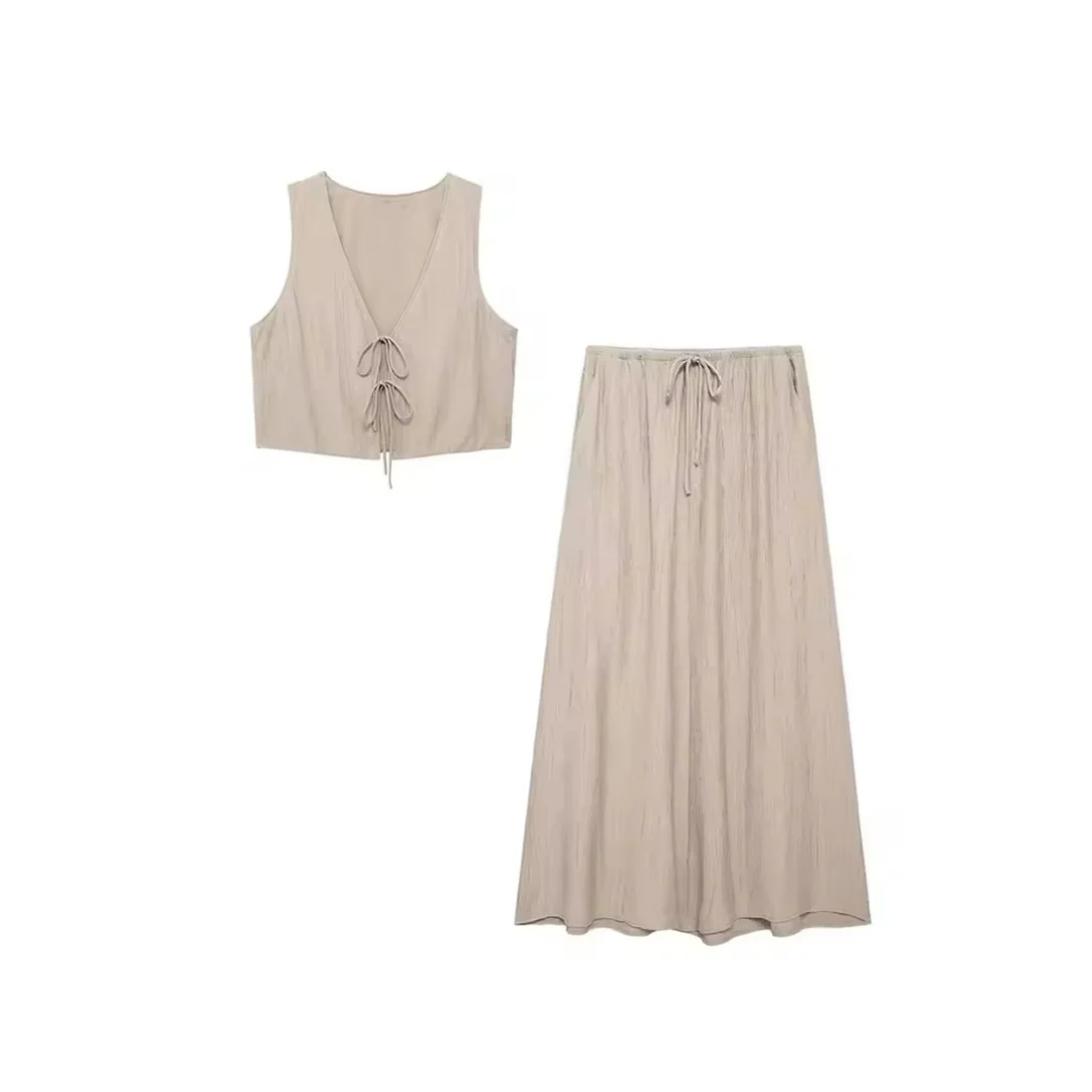 Coastal Breeze – Damen Zweiteiler mit Crop Top & Maxirock