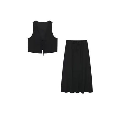 Coastal Breeze – Damen Zweiteiler mit Crop Top & Maxirock