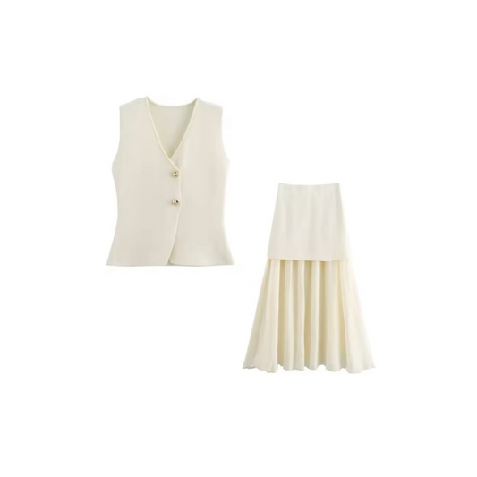 White Grace – Elegantes Damen Zweiteiler-Set