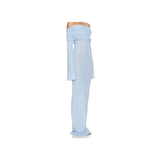 Blue Dream“ – Luxuriöses Off-Shoulder Kleid