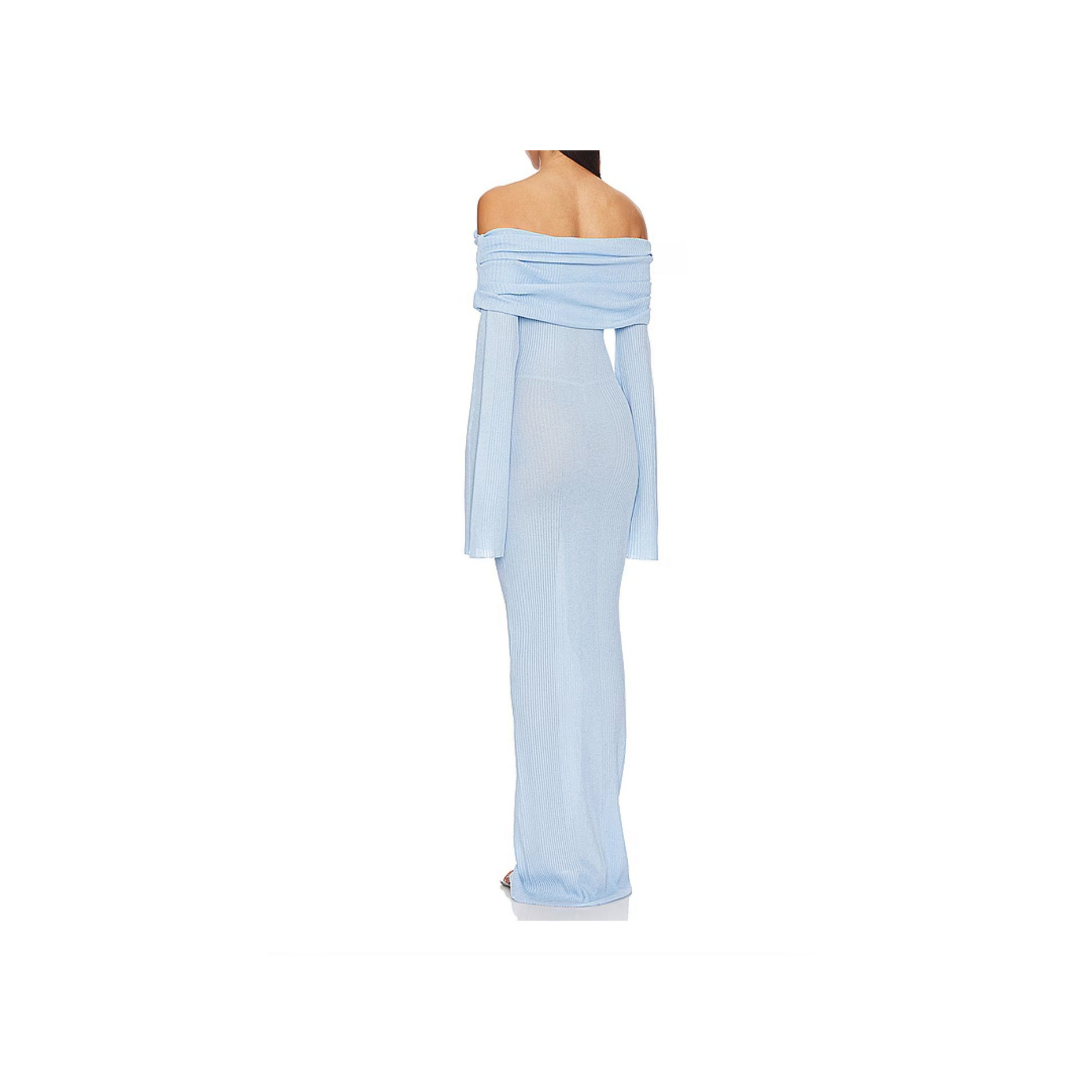 Blue Dream“ – Luxuriöses Off-Shoulder Kleid