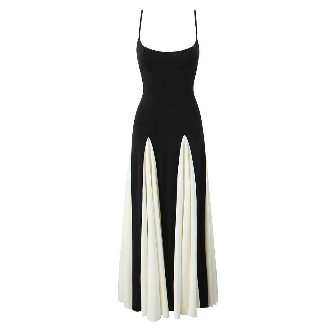 Weiss-Schwarz gestreiftes Kleid