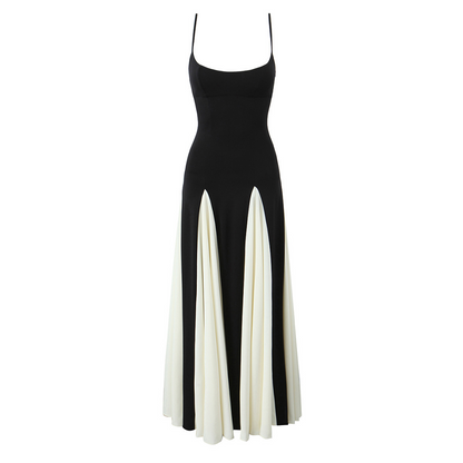 Weiss-Schwarz gestreiftes Kleid