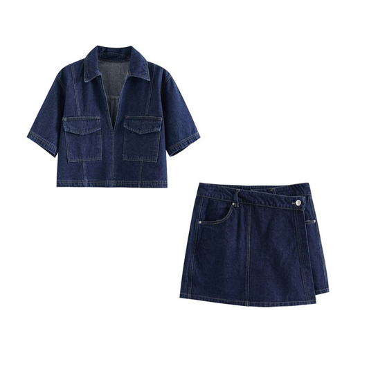 Denim-Set kurz