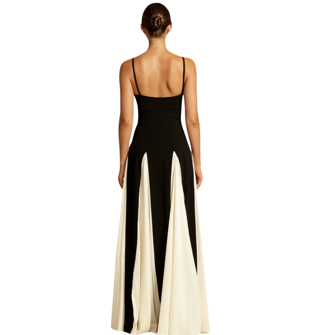 Weiss-Schwarz gestreiftes Kleid