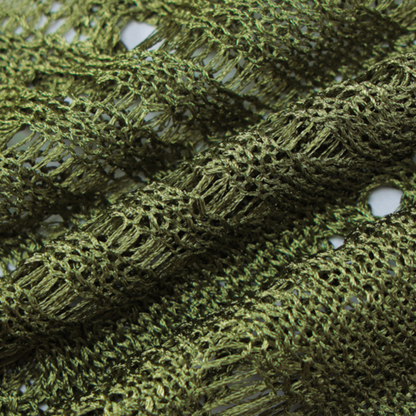 Strickkleid mit Geometrischem Muster und Metallischem Glanz