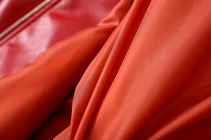 Rote PU-Leder Jacke